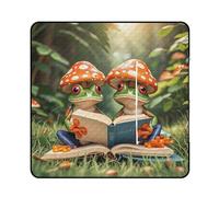 FHESDCW The Frog Family is Reading Couverture de pique-nique avec sac fourre-tout à fermeture éclair, imperméable, portable, tapis d'extérieur léger et pliable pour la plage, le camping, le parc, 150