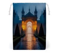 FHESDCW The Garden at Night Sac en toile avec cordon de serrage, réutilisable, sacs de rangement lavables pour cadeaux, bonbons, cosmétiques 20 x 25 cm