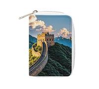 FHESDCW The Great Porte-cartes mural en cuir avec 20 emplacements pour cartes de crédit et fermeture éclair pour homme et femme