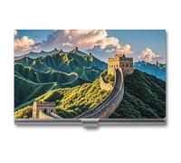 FHESDCW The Great Wall - Porte-cartes de visite professionnel pour homme et femme, avec fermeture à boucle, compact et portable en métal, pour employés de bureau, style, taille unique, classique