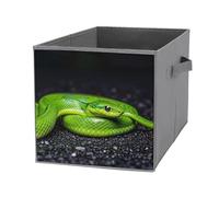 FHESDCW The Green Snake Boîte de rangement pliable avec poignées, cubes de rangement Oxford durable, 1 organiseur de placard pliable pour la maison, l'étagère, le bureau, les voyages