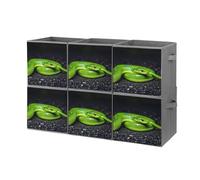 FHESDCW The Green Snake - Lot de 6 boîtes de rangement pliables avec poignées, cubes de rangement Oxford durables, pour la maison, l'étagère, le bureau, les voyages