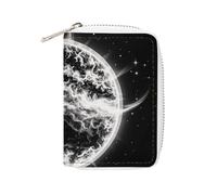 FHESDCW The Mysterious Burning of The Sun - Porte-cartes de crédit en cuir avec 20 emplacements pour cartes, petit sac à main avec fermeture éclair pour homme et femme
