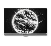 FHESDCW The Mysterious Burning of The Sun - Porte-cartes de visite pour homme et femme, étui professionnel avec fermeture à boucle, étui en métal compact et portable pour employés de bureau, style