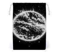 FHESDCW The Mysterious Burning of The Sun Sac en toile avec cordon de serrage, pochettes réutilisables pour bijoux de voyage, sacs de rangement lavables pour cadeaux, bonbons, cosmétiques 12 x 18 cm