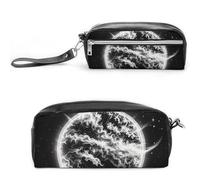 FHESDCW The Mysterious Burning of The Sun Trousse à crayons de grande capacité avec fermeture éclair à suspendre étanche pour voyage, trousse à crayons en cuir vintage pour homme et femme