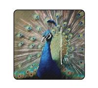 FHESDCW The Peacock Couverture de pique-nique avec sac fourre-tout à fermeture éclair, imperméable, portable, légère et pliable, pour la plage, le camping, le parc, 150 x 150 cm