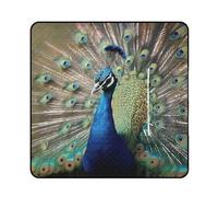 FHESDCW The Peacock Couverture de pique-nique avec sac fourre-tout à fermeture éclair, imperméable, portable, légère et pliable, pour la plage, le camping, le parc, 200 x 200 cm