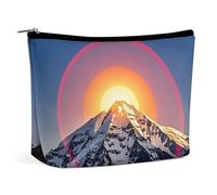 FHESDCW The Sun Trousse de maquillage pour femme en cuir synthétique étanche avec fermeture éclair - Organiseur de maquillage portable