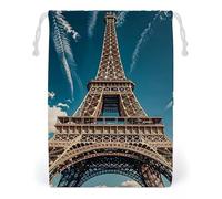 FHESDCW The Towering Iron Tower Sac en toile avec cordon de serrage réutilisable et lavable pour cadeaux, bonbons, cosmétiques 12 x 18 cm