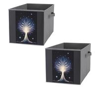 FHESDCW The Tree of Psychic Life Lot de 2 boîtes de rangement pliables avec poignées, cubes de rangement Oxford durables, pour la maison, l'étagère, le bureau, les voyages