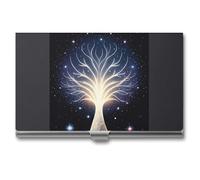 FHESDCW The Tree of Psychic Life - Porte-cartes de visite pour homme et femme, étui professionnel avec fermeture à boucle, étui en métal compact et portable pour employés de bureau, style, taille