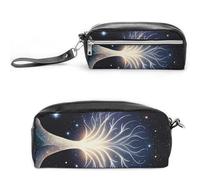 FHESDCW The Tree of Psychic Life - Trousse à crayons de grande capacité avec fermeture éclair, trousse à maquillage étanche à suspendre pour voyage, trousse à crayons en cuir vintage pour homme et