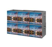 FHESDCW The White House on The Lake - Lot de 6 boîtes de rangement pliables avec poignées, cubes de rangement Oxford durables, pour la maison, l'étagère, le bureau, les voyages