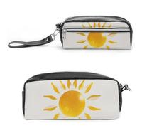 FHESDCW Trousse à crayons de grande capacité avec fermeture éclair - Art abstrait - Étanche - Pour voyage - En cuir vintage - Pour homme et femme