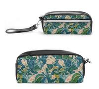 FHESDCW Trousse à crayons de grande capacité avec fermeture éclair - Résistante à l'eau - Pour voyage - En cuir vintage - Pour homme et femme