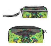 FHESDCW Trousse à crayons de grande capacité avec fermeture éclair - Résistante à l'eau - Pour voyage - Motif champignons et arbres - Pour homme et femme