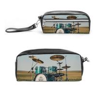 FHESDCW Trousse à crayons de grande capacité avec fermeture éclair, trousse à maquillage étanche à suspendre pour voyage, trousse à crayons en cuir vintage pour homme et femme