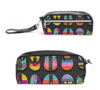 FHESDCW Trousse à crayons de grande capacité avec fermeture éclair, trousse à maquillage étanche à suspendre pour voyage, trousse à crayons en cuir vintage pour homme et femme