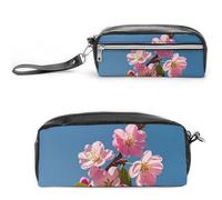 FHESDCW Trousse à crayons de grande capacité avec fermeture éclair, trousse à maquillage étanche à suspendre pour voyage, trousse à crayons en cuir vintage pour homme et femme