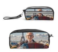 FHESDCW Trousse à crayons de grande capacité avec fermeture éclair, trousse à maquillage étanche à suspendre pour voyage, trousse à crayons en cuir vintage pour homme et femme