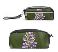 FHESDCW Trousse à crayons esthétique beige de grande capacité avec fermeture éclair, trousse à maquillage étanche à suspendre pour voyage, trousse à crayons en cuir vintage pour homme et femme