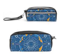 FHESDCW Trousse à crayons intéressante de grande capacité avec fermeture éclair, trousse à maquillage étanche à suspendre pour voyage, trousse à crayons en cuir vintage pour homme et femme