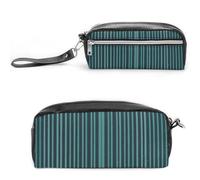 FHESDCW Trousse à crayons noire rétro minimaliste de grande capacité avec fermeture éclair, trousse à maquillage étanche à suspendre pour voyage, trousse à crayons vintage en cuir pour homme et femme