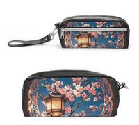 FHESDCW Trousse à crayons ronde à motif magnifique avec fermeture éclair, trousse à maquillage étanche à suspendre pour voyage, trousse à crayons en cuir vintage pour homme et femme