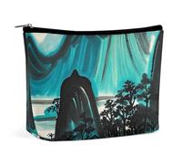 FHESDCW Trousse de maquillage à motifs paysages pour femme en cuir synthétique imperméable avec fermeture éclair - Organiseur de maquillage portable de voyage