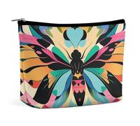 FHESDCW Trousse de maquillage mignonne et colorée pour femme en cuir synthétique étanche avec fermeture éclair - Organiseur de maquillage portable de voyage