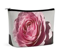 FHESDCW Une belle trousse de maquillage à motif floral pour femme en cuir synthétique étanche avec fermeture éclair - Organiseur de maquillage portable de voyage