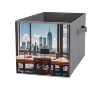 FHESDCW Urban Architecture Boîte de rangement pliable avec poignées, cubes de rangement Oxford durables, 1 organiseur de placard pliable pour la maison, l'étagère, le bureau, les voyages