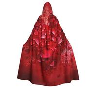 FHESDMN Cape à capuche unisexe avec imprimé cœur et fleur pour adulte, cape de sorcière pour Halloween, fête, costume de Noël