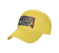 FHESDMN Casquette de baseball imprimée Math Formula - Chapeau de soleil réglable, casquettes de camionneur, casquette de sport de course à pied, chapeaux unisexes jaunes