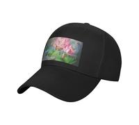 FHESDMN Casquette de baseball imprimée Spirit of the Lotus - Chapeau de soleil réglable, casquettes de camionneur, casquette de sport de course à pied, chapeaux unisexes, Noir , 7 1/4 / 7 3/8