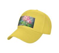 FHESDMN Casquette de baseball imprimée Spirit of the Lotus - Chapeau de soleil réglable, casquettes de camionneur, casquette de sport de course à pied, chapeaux unisexes, jaune, 7 1/4 / 7 3/8