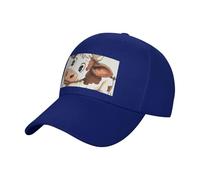 FHESDMN Casquette de baseball imprimée vache mignonne - Chapeau de soleil réglable, casquettes de camionneur, casquette de sport de course à pied, chapeaux unisexes, bleu, 7 1/4 / 7 3/8