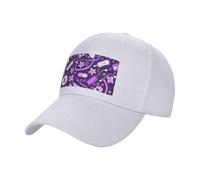 FHESDMN Casquette de baseball imprimée violette pour infirmière - Chapeau de soleil réglable, casquettes de camionneur, casquette de sport de course à pied, chapeaux unisexes, blanc, 7 1/4 / 7 3/8