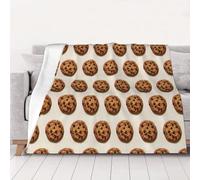 FHESDMN Couverture polaire en flanelle imprimée biscuit chocolat, couverture de canapé, de canapé, couvertures épaisses et moelleuses, adaptées à toutes les saisons, 203,2 x 152,4 cm