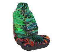 FHESDMN Housses de siège de voiture imprimées de feuilles tropicales colorées - Housses de chaise élastiques universelles - Accessoires d'intérieur de voiture - Housse de siège avant pour la plupart