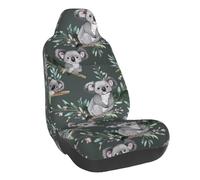 FHESDMN Housses de siège de voiture imprimées Koala - Housses de chaise universelles élastiques - Accessoires d'intérieur de voiture - Housse de siège avant pour la plupart des voitures, berlines, SUV