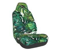 FHESDMN Housses de siège de voiture universelles et élastiques imprimées avec feuilles tropicales, accessoires d'intérieur de voiture, housse de siège avant pour la plupart des voitures, berlines, SUV