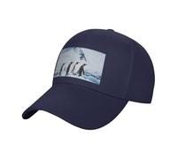 FHESDMN Penguins On The Iceberg Casquette de baseball imprimée - Chapeau de soleil réglable, casquettes de camionneur, casquette de sport de course à pied, chapeaux unisexes bleu marine