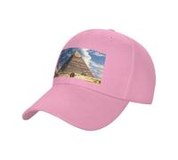 FHESDMN Pyramids of Egypt Casquette de baseball imprimée - Chapeau de soleil réglable, casquettes de camionneur, casquette de sport de course à pied, chapeaux unisexes, rose, 7 1/4 / 7 3/8