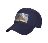 FHESDMN Pyramids of Egypt Casquette de baseball imprimée - Chapeau de soleil réglable, casquettes de camionneur, casquette de sport de course à pied, chapeaux unisexes, bleu marine, 7 1/4 / 7 3/8