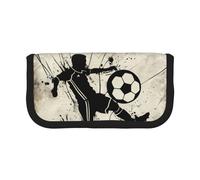 FHESDMN Trousse à crayons de grande capacité avec imprimé « I Love Soccer » - Sac de rangement pour garçons et filles - Fournitures scolaires et de bureau