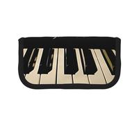 FHESDMN Trousse à crayons de grande capacité avec touches de piano avec note de musique imprimée, sac de rangement pour garçons et filles, fournitures scolaires et de bureau