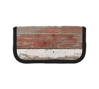 FHESDMN Trousse rustique de grande capacité avec imprimé bois de grange ancienne, trousse de rangement pour garçons et filles, fournitures scolaires et de bureau