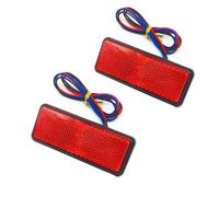 FHFB Clignotants Dynamiques Led 2 Pièces 24LED Réflecteur De Moto Frein Arrière Clignotant Lampe Rectangulaire Voiture LED Réflecteurs Camion Côté Marqueur Feux D'avertissement(Rouge)